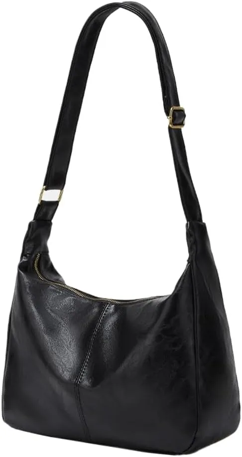 Slouchy Hobo Bags for Women Leather Shoulder Bag Everyday Purse Vintage Slouchy Bag Hobo Purse with Zipper