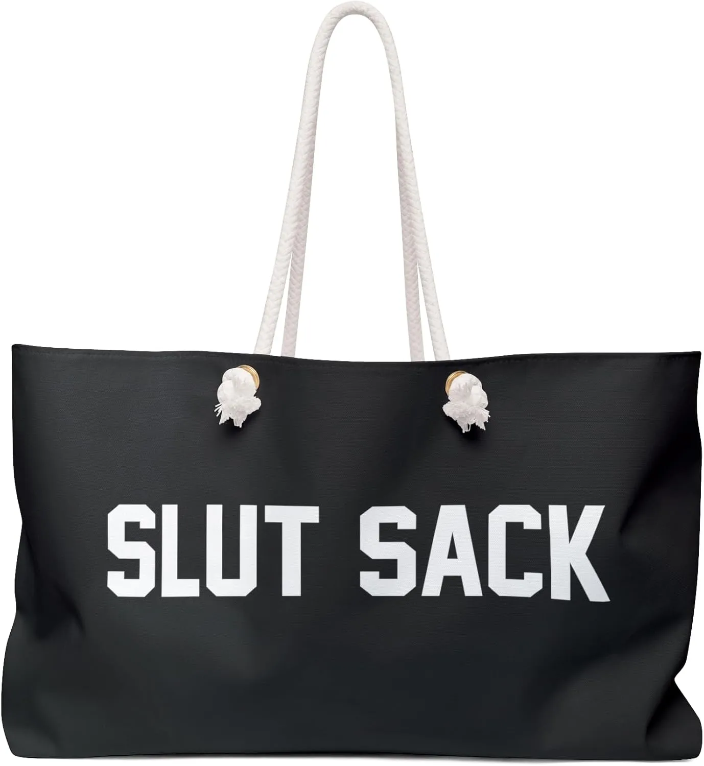 Slut Sack Rope Handle Weekender Tote - Funny Weekend Shoulder Totes Canvas Overnight Bags Reusable Grocery Market Sex Bag
