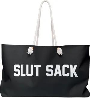 Slut Sack Rope Handle Weekender Tote - Funny Weekend Shoulder Totes Canvas Overnight Bags Reusable Grocery Market Sex Bag