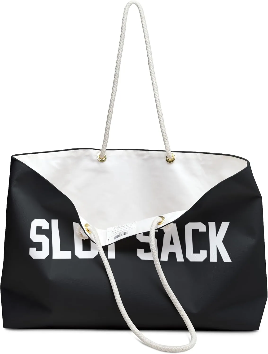 Slut Sack Rope Handle Weekender Tote - Funny Weekend Shoulder Totes Canvas Overnight Bags Reusable Grocery Market Sex Bag