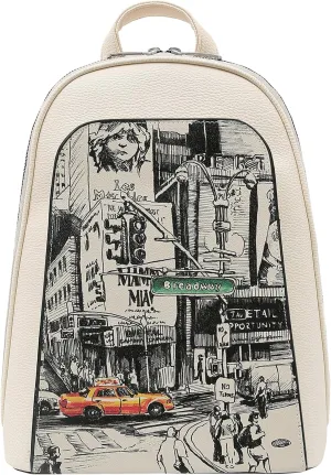 Small Backpack for Women - Vegan Leather and Unique Design Handmade Backpack Purse for Women, Broadway Design