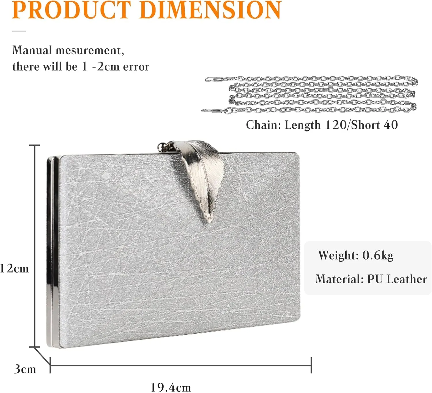 Small Clutch Purses for Women Evening Bag with Leaf-style Flip Lock Bridal Wedding Handbag