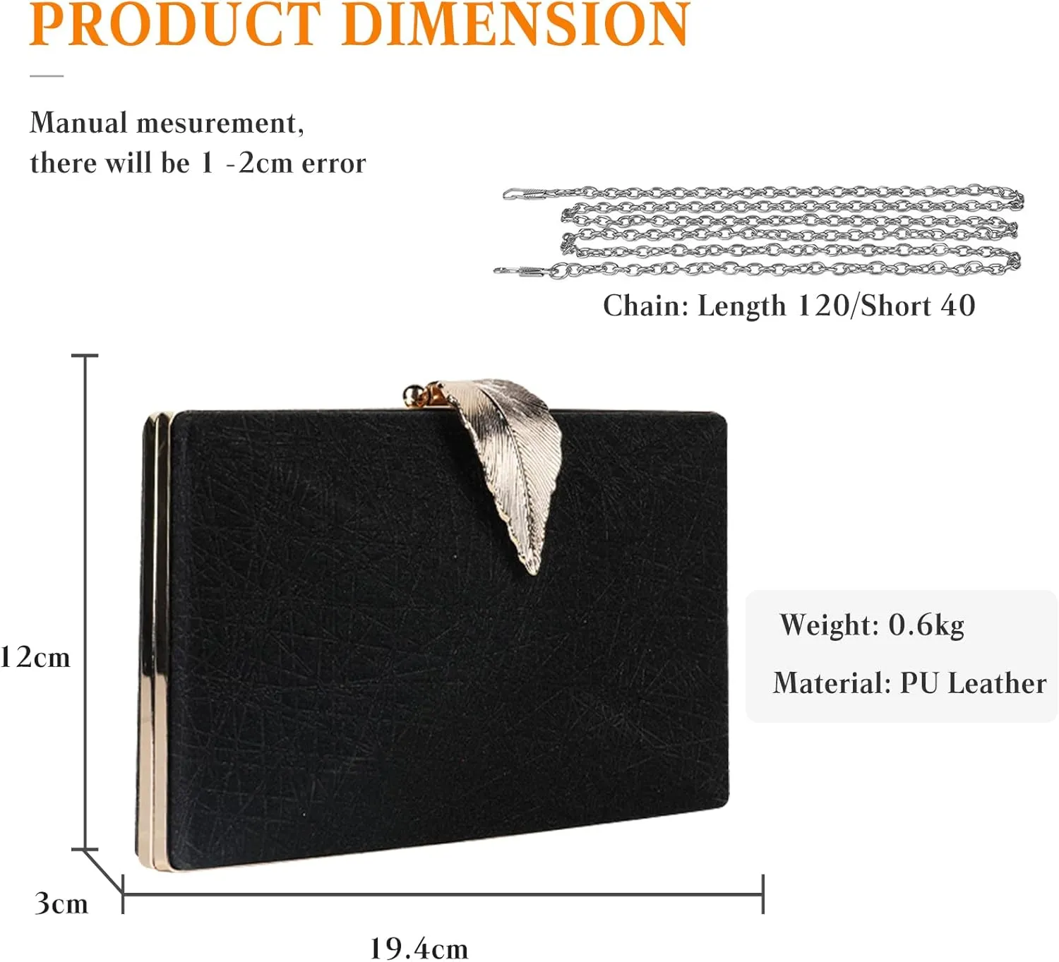 Small Clutch Purses for Women Evening Bag with Leaf-style Flip Lock Bridal Wedding Handbag