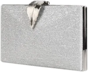 Small Clutch Purses for Women Evening Bag with Leaf-style Flip Lock Bridal Wedding Handbag
