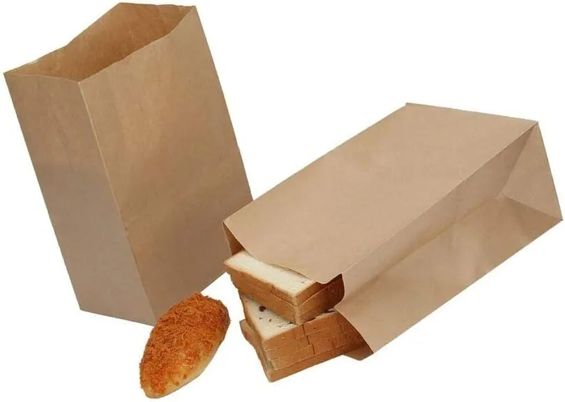 Small Paper Lunch and Grocery Bags - Durable Kraft Paper, Perfect Size, Pack of 500 (Brown, 2LB)