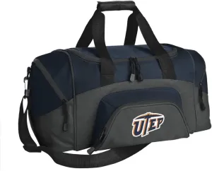 SMALL UTEP Gym Bag Deluxe UTEP Miners Travel Duffel Bag or Carryon