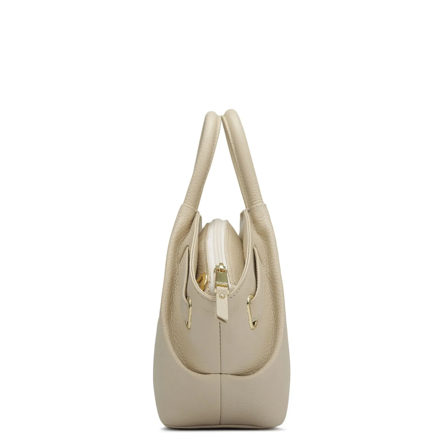 Small Wax Leather Satchel - Dove