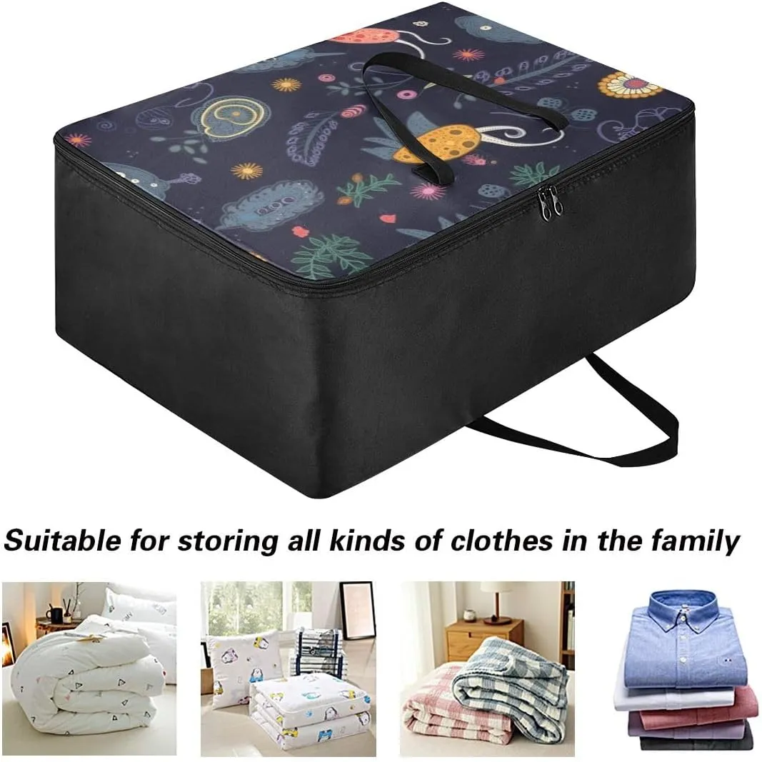Snails and Plants Storage Bags, 27.5x19.7x11 In, Collapsible Moving Bags Zippered Storage Bags for Moving Essential