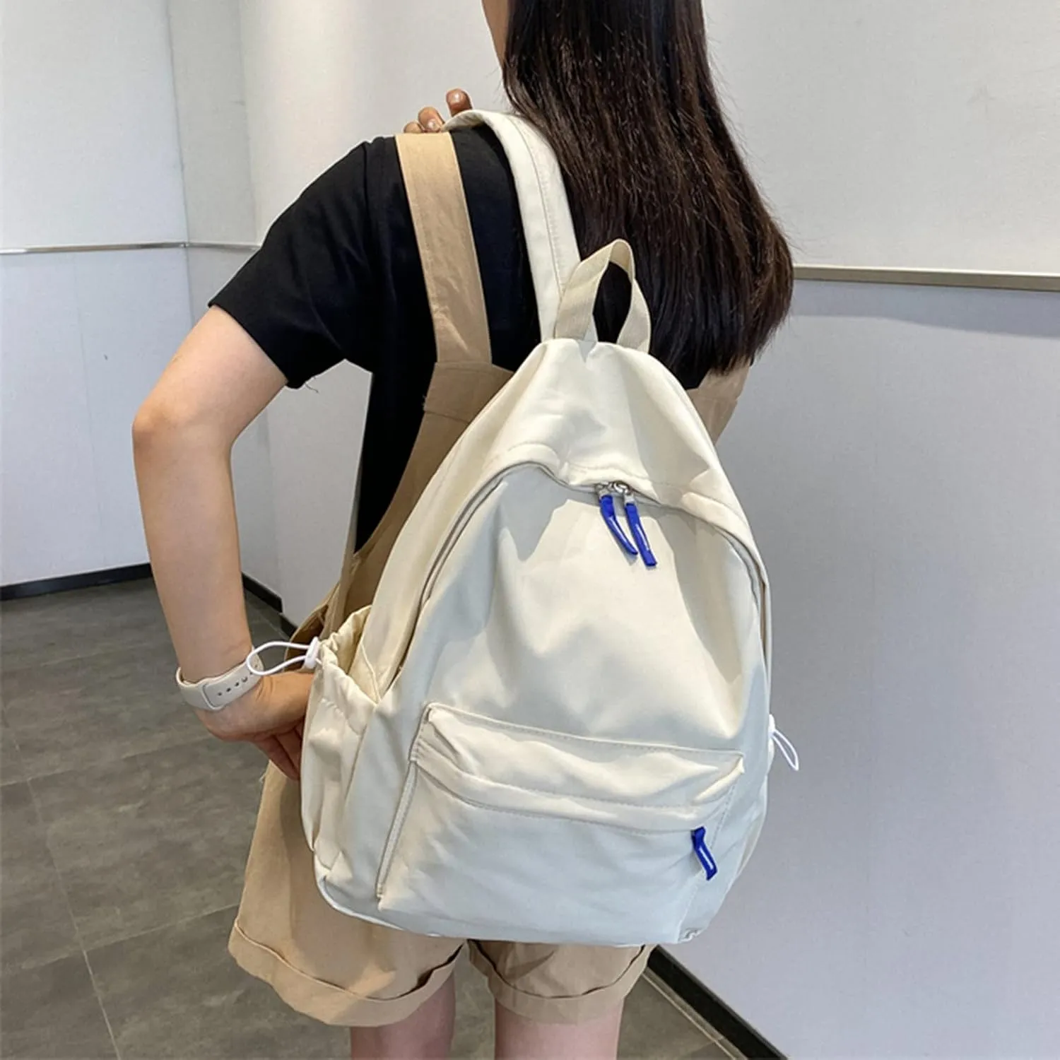 Soft Leather Purses for Women Waterproof Stylish Daypack Purses Shoulder Bags Outdoor Travel Backpack for Girls(White)