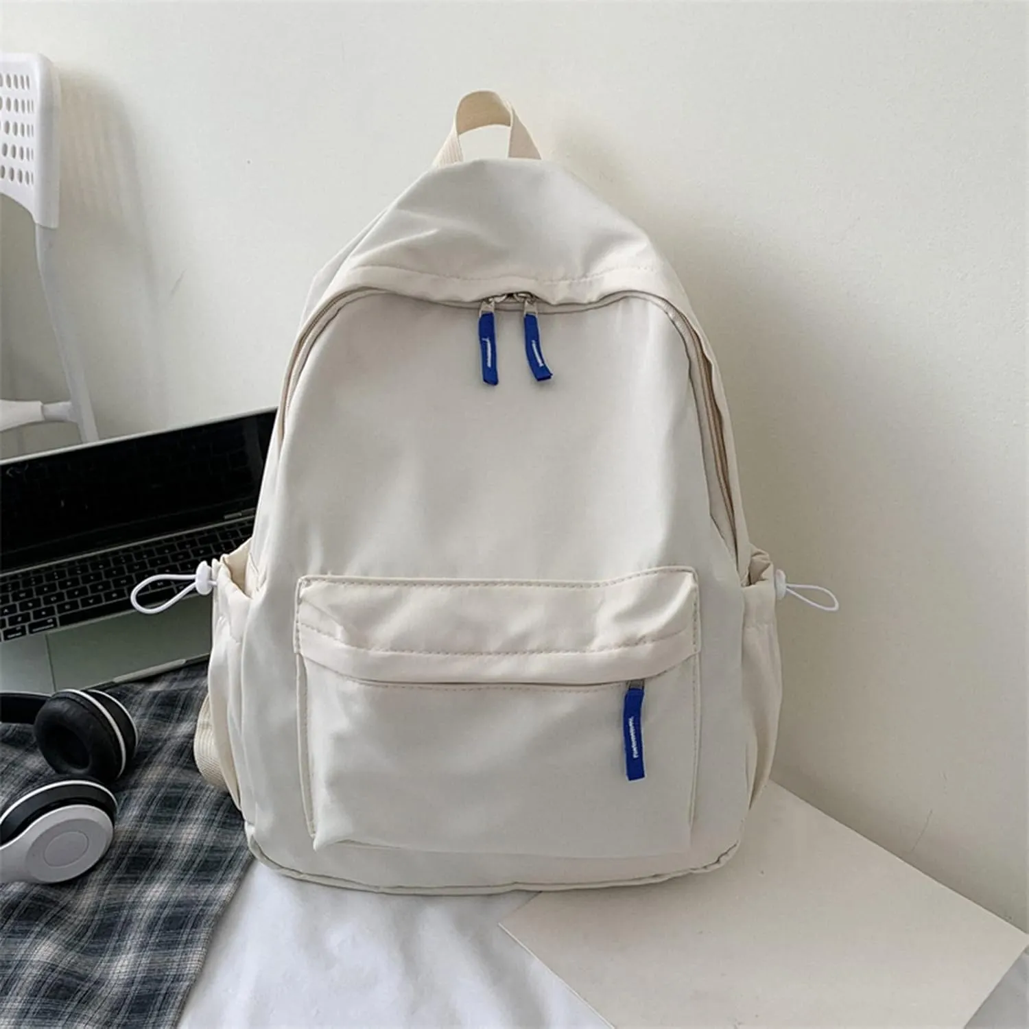 Soft Leather Purses for Women Waterproof Stylish Daypack Purses Shoulder Bags Outdoor Travel Backpack for Girls(White)