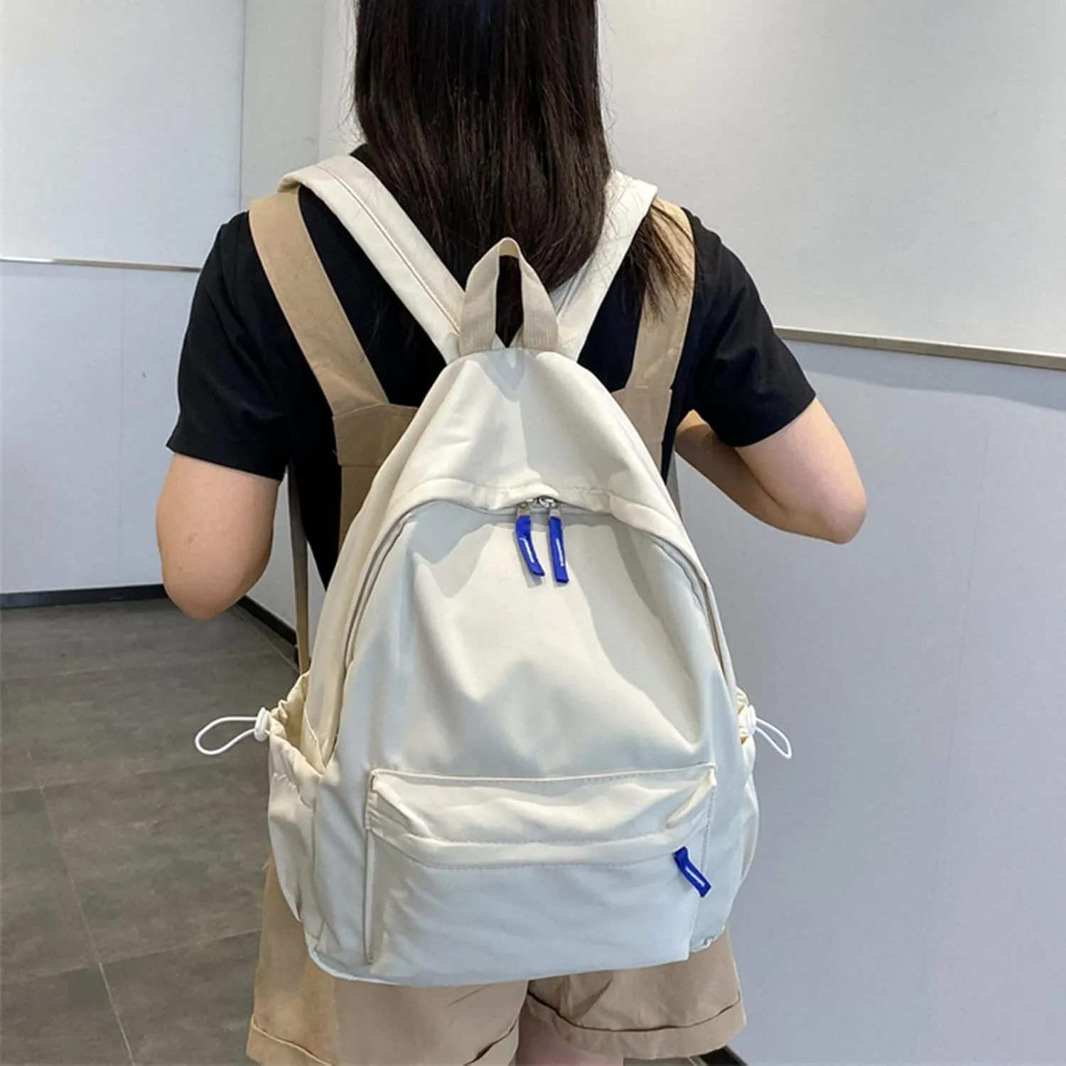 Soft Leather Purses for Women Waterproof Stylish Daypack Purses Shoulder Bags Outdoor Travel Backpack for Girls(White)