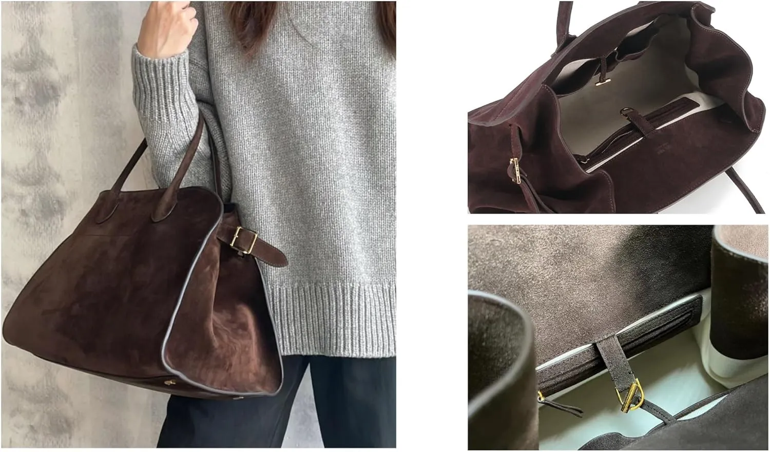 Soft Suede Satchels Bags for Women, Fashion Vintage Top-Handle Tote Bags,Large Capacity Casual Hobo Bag