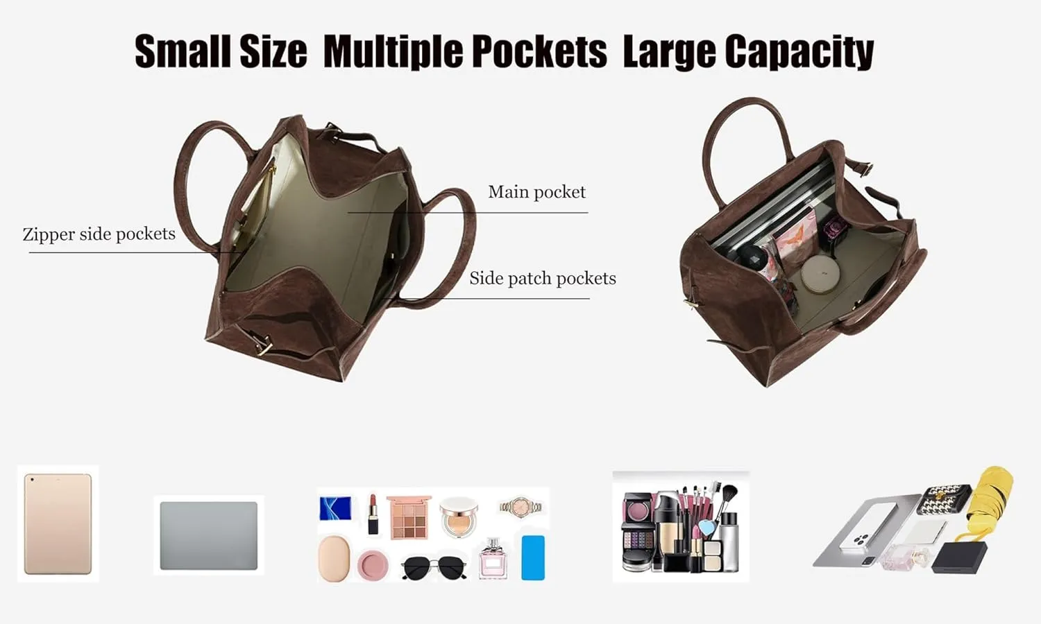 Soft Suede Satchels Bags for Women, Fashion Vintage Top-Handle Tote Bags,Large Capacity Casual Hobo Bag