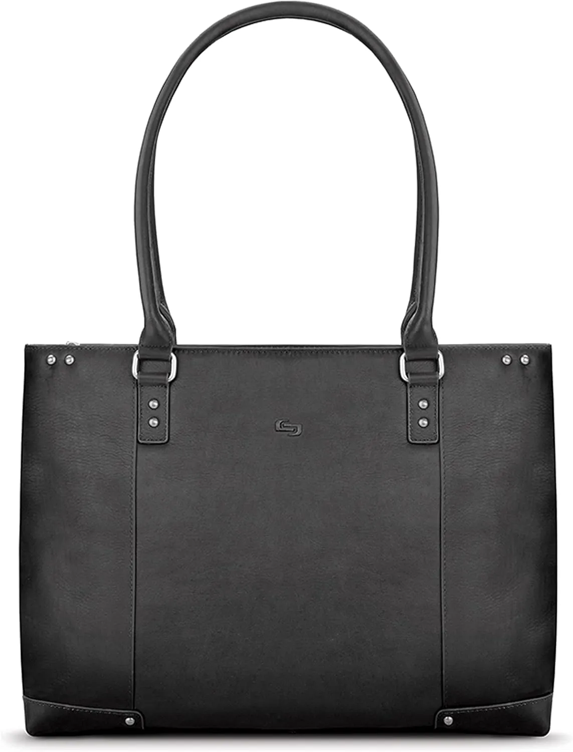 Solo New York Jay 15.6-Inch Vintage Leather Laptop Ladies Tote Bag, Black