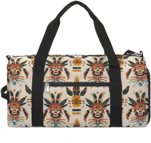 Southwestern Native American Pattern Sports Gym Bag Lightweight Travel Duffle Bag Carry on Weekender Bags for Women Men