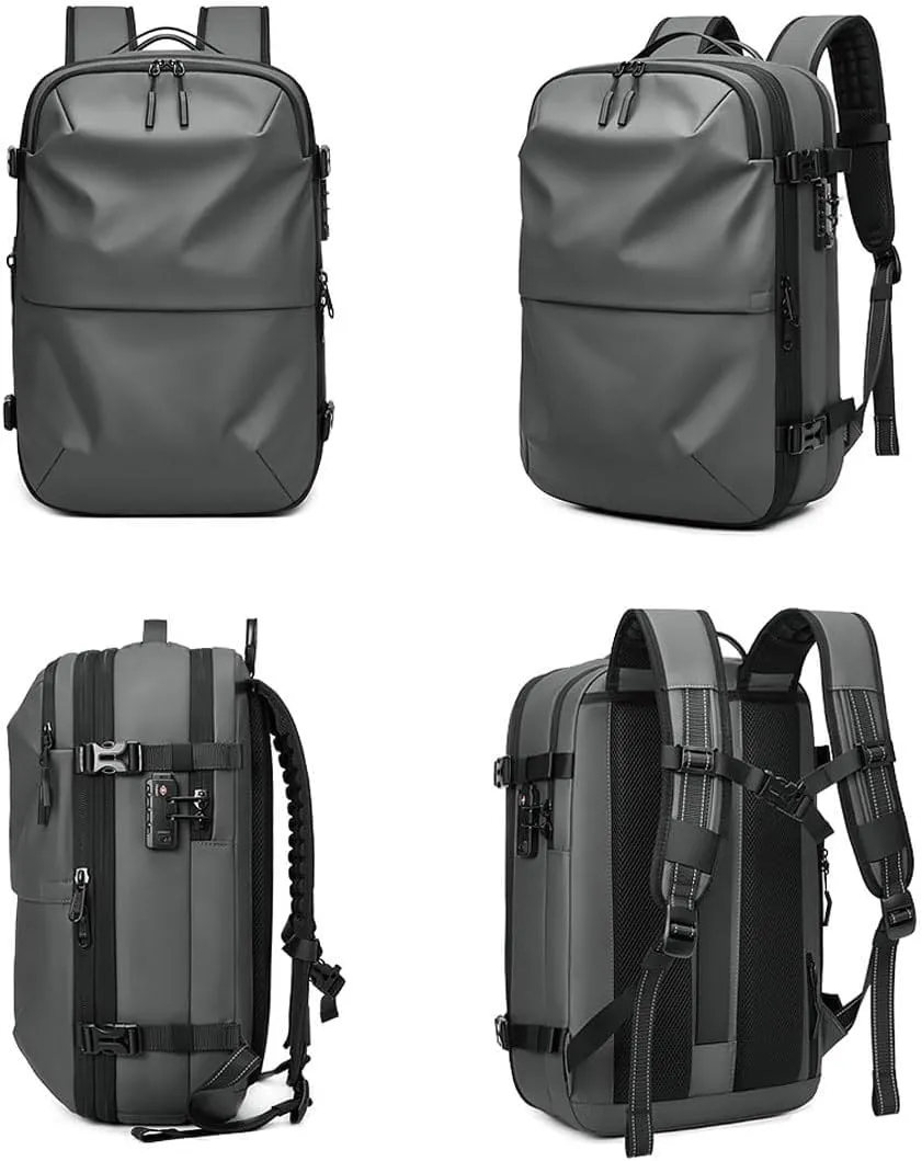 Spacevac Pro Backpack, Space Vac Bags, Spacevac Travel Vacuum Backpacks, 60l Expandable Backpack with Vacuum Compression, Water Resistant, Anti Theft (Prestige-Blue)