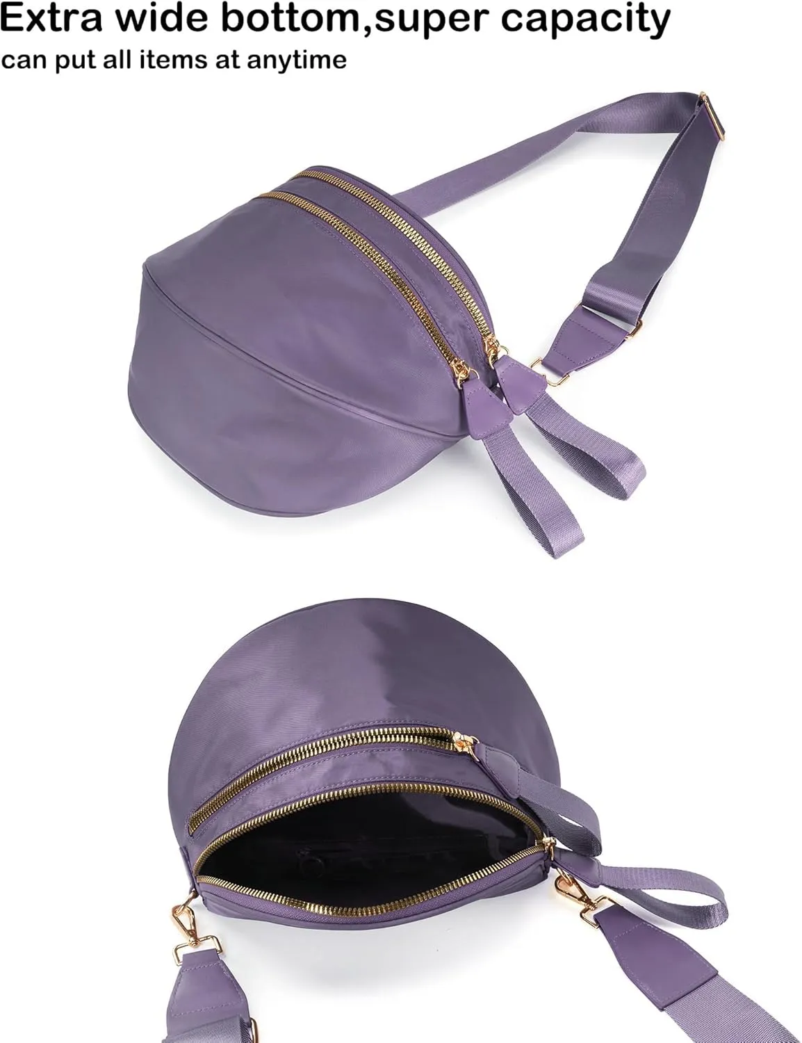 Spacious Nylon Crossbody Bag Bum Bag Handbags Wallets Purses Trendy Shoulder Bag for Women