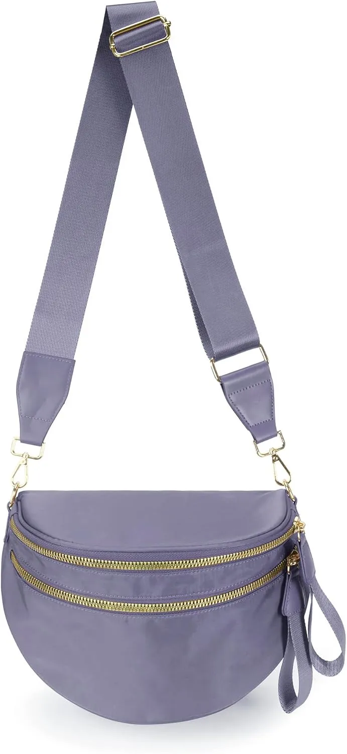 Spacious Nylon Crossbody Bag Bum Bag Handbags Wallets Purses Trendy Shoulder Bag for Women