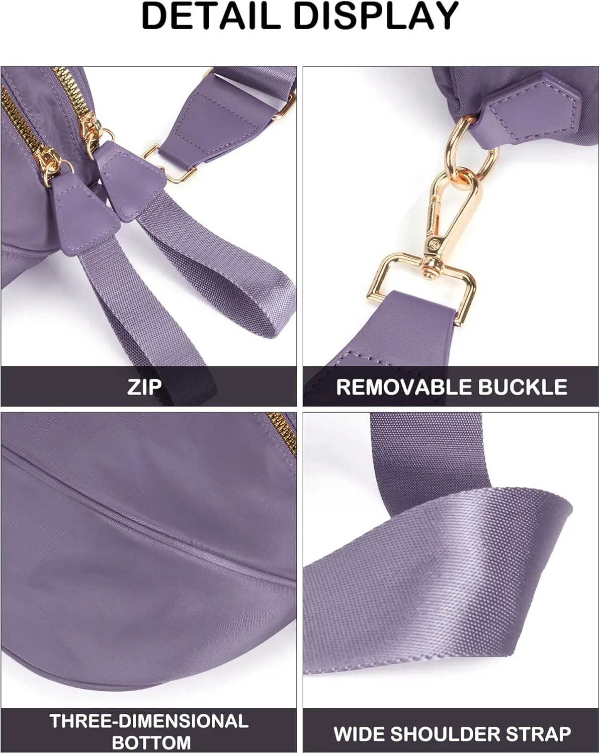 Spacious Nylon Crossbody Bag Bum Bag Handbags Wallets Purses Trendy Shoulder Bag for Women