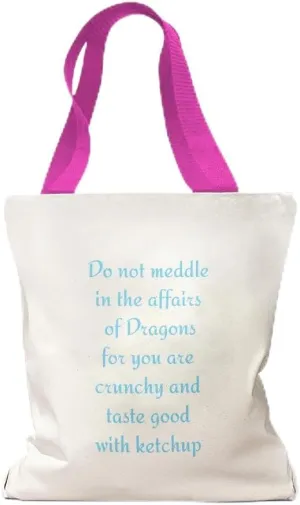Speedy Pros Canvas Tote Bag for Women Do Not Meddle in Affairs of Dragons Funny Humor Beach Bags for Women