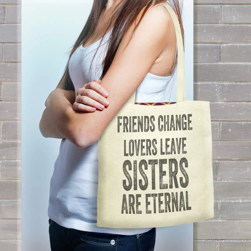 Speedy Pros Canvas Tote Bag for Women Friends Change Leave Sisters Eternal Family & Friends Beach Bags for Women