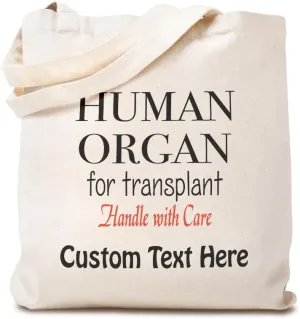 Speedy Pros Canvas Tote Bag for Women Human Organ Transplant Handle with Care Funny Humor Beach Bags for Women