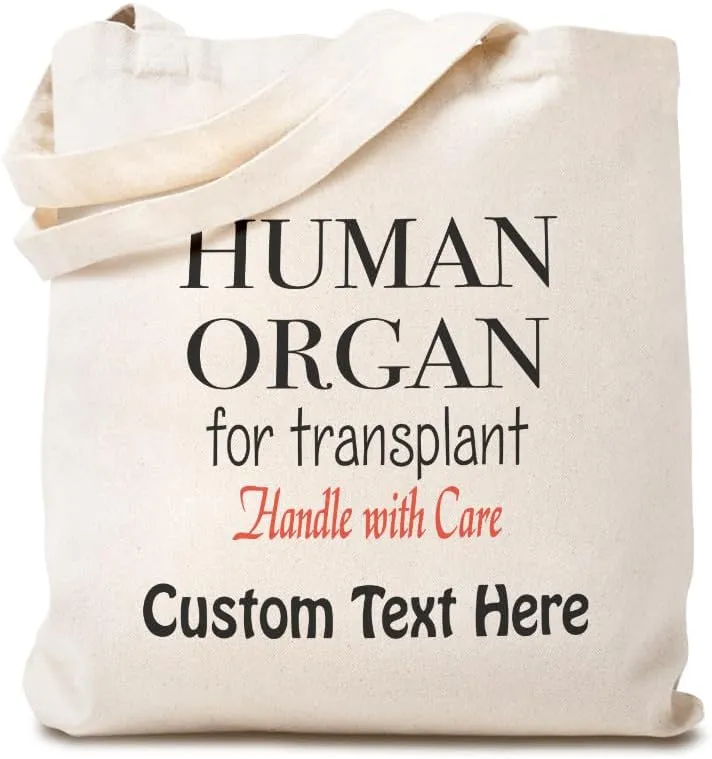 Speedy Pros Canvas Tote Bag for Women Human Organ Transplant Handle with Care Funny Humor Beach Bags for Women