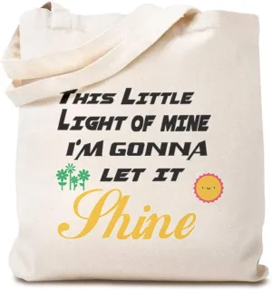 Speedy Pros Canvas Tote Bag for Women This Little Light of Mine I'M Gonna Let It Shine Inspiration