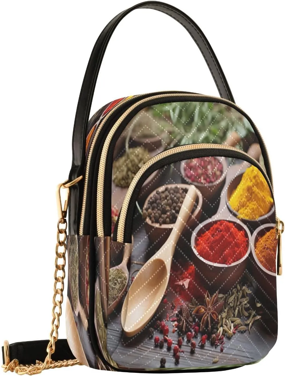Spoons Spices Herbs Crossbody Bags for Women Small Sling Cross Body Bag Fanny Pack Phone Mini Wallet Purse