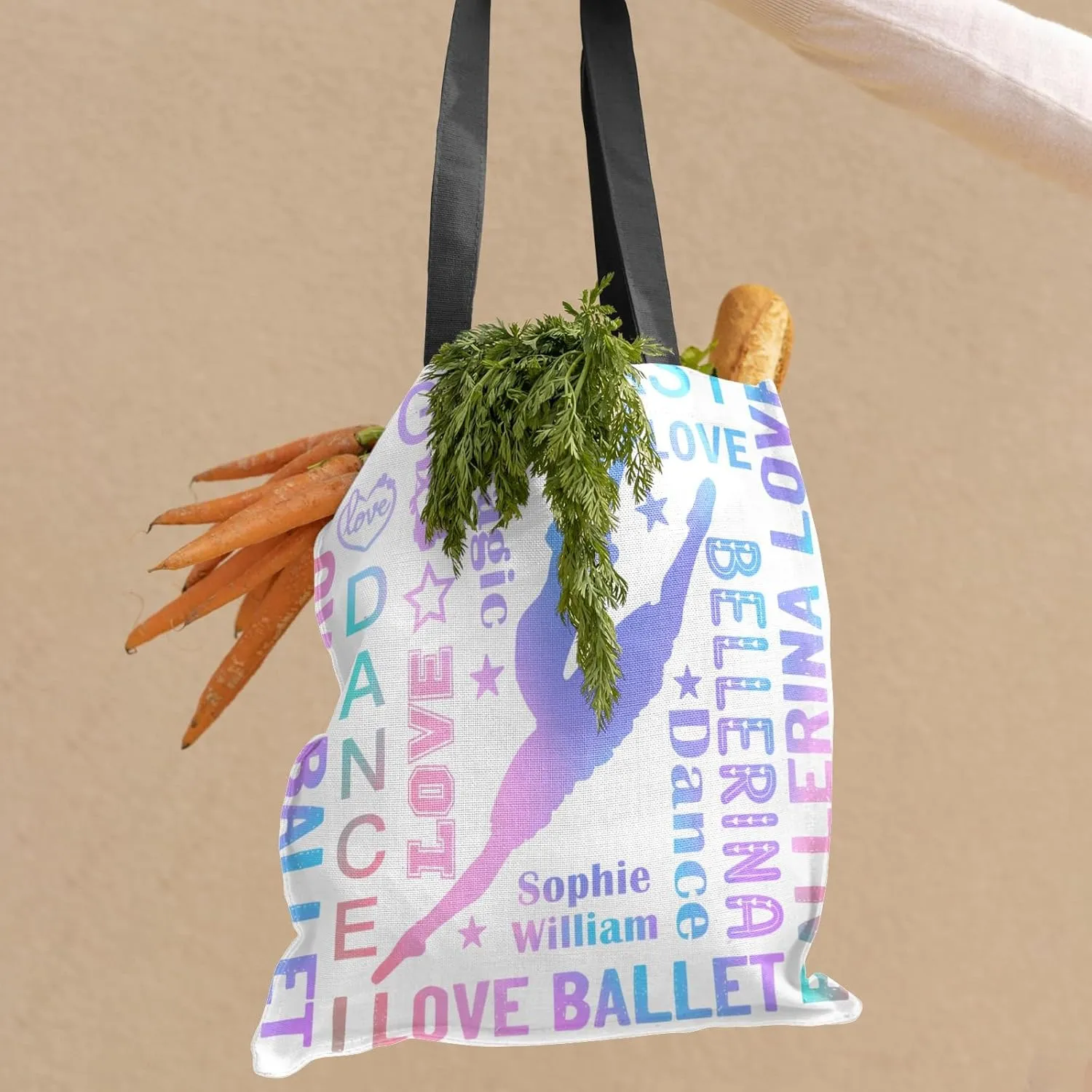 Sport Athlete Gymnast Girl Canvas Tote Bag For Women School Grocery Bag Cotton Cloth Beach Totes Gift For Kids Girl