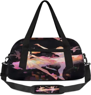 Sport Duffel Bag Creative Ballet Kids Gym Bag Weekender Overnight Bags for Boys Girls Teens Carry On Workout Travel Bag
