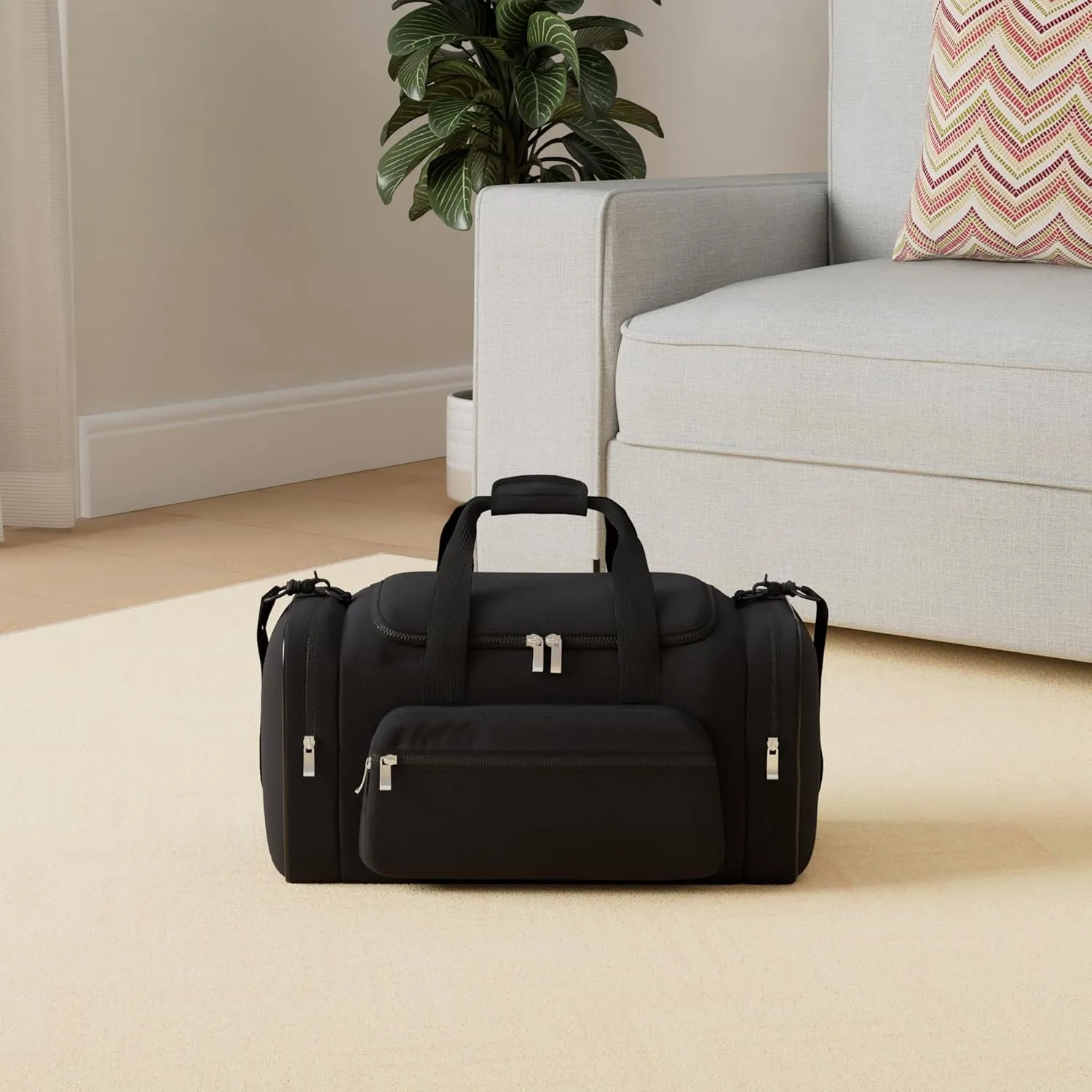 Sports Duffel Bag 20 inch for Travel Gym - Black