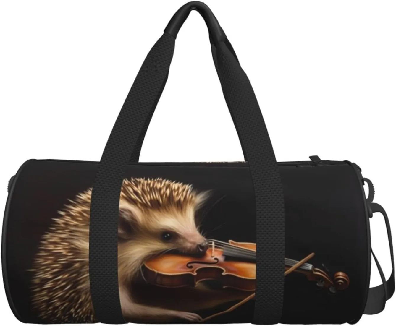 Sports Gym Bag for Women Men Travel Duffel Bag Tote Weekender Bag Carry on Overnight Bag for Travel Swimming Fitness Workout Sports Animal Hedgehog Music Violin Duffle Bag