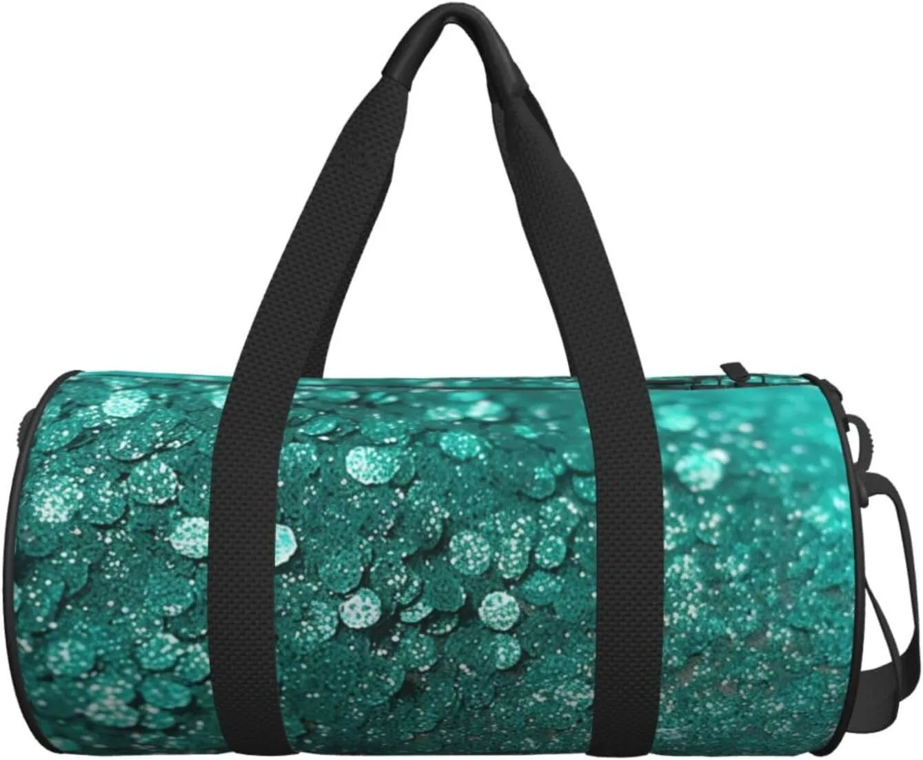 Sports Gym Bag for Women Men Travel Duffel Bag Tote Weekender Bag Carry on Overnight Bag for Travel Swimming Fitness Workout Sports Turquoise Glitter Duffle Bag