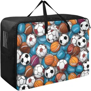 Sportsball Sports Storage Bags, 27.5x19.7x11 In, Garment Storage Organizer Travel Cargo Duffel Bags Space Saving Packing Totes for Moving Supplies Storage