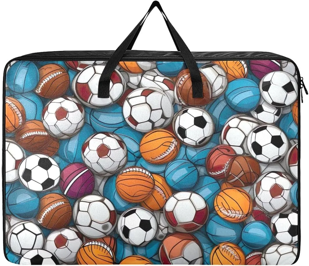 Sportsball Sports Storage Bags, 27.5x19.7x11 In, Garment Storage Organizer Travel Cargo Duffel Bags Space Saving Packing Totes for Moving Supplies Storage