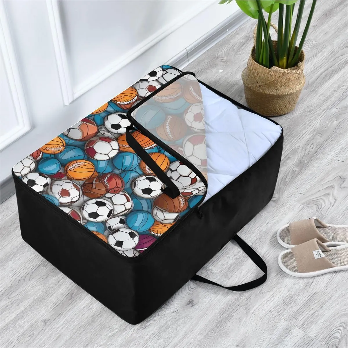 Sportsball Sports Storage Bags, 27.5x19.7x11 In, Garment Storage Organizer Travel Cargo Duffel Bags Space Saving Packing Totes for Moving Supplies Storage
