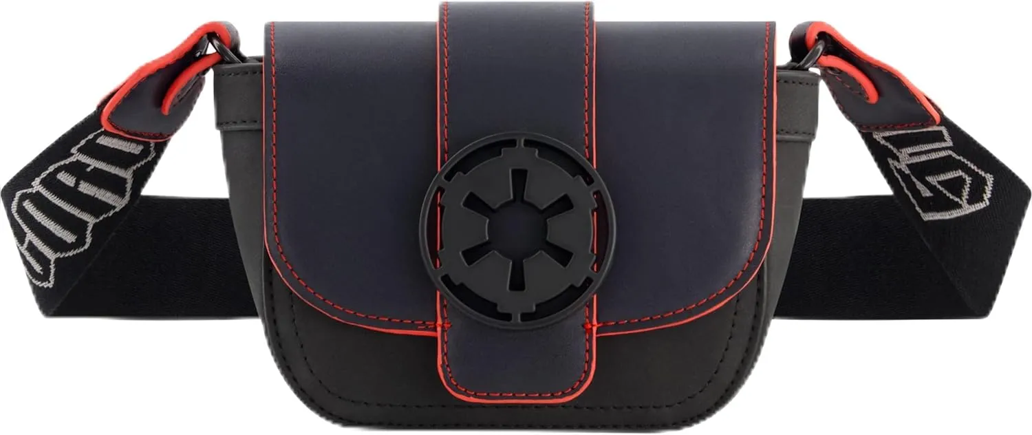 Star Wars Crossbody Bag, Galactic Empire Mini Handbag with Adjustable Shoulder Strap, Black