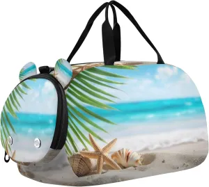 Starfish Shell Kids Overnight Sports Duffel Bags with Shoe Compartment & Wet Pocket Travel Sport Gym Bag for Girls Boys