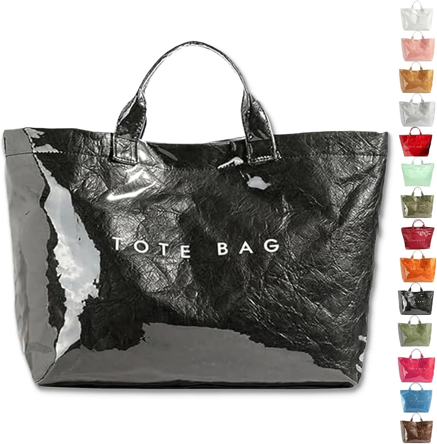 Stellaya Womens Letters Print Tote Bag, New Women's PVC Kraft Paper Tote Bag