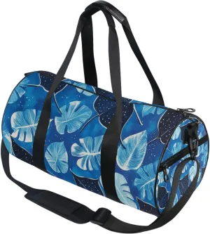 Stingrays and Leaves Gym Duffle Bag Women Men Sports Fitness Bag for Travel Workout Gymnastics Dance Ballet