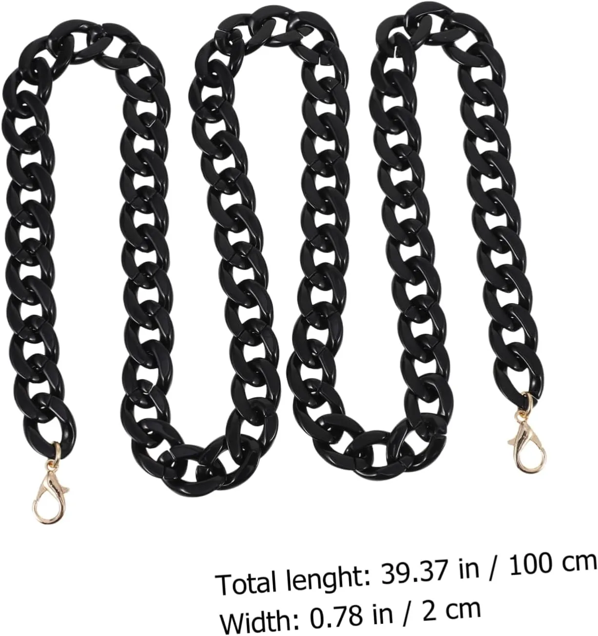 STOBOK Detachable Acrylic Handbag Chain Single-Shoulder Purse Accessory Stylish and Shiny for Women's DIY Bag