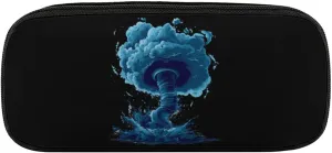 Storm Tornado Twister Hurricane Pencil Case PU Leather Pencil Pouch Makeups Bag Organizer Storage for Home Office Travel