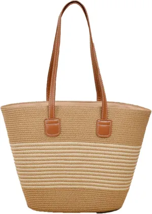 Straw Bags for Women 2025 Summer Purses Beach Straw Crossbody Handmade Shoulder Travel Woven Totes Bag Women's Handbag