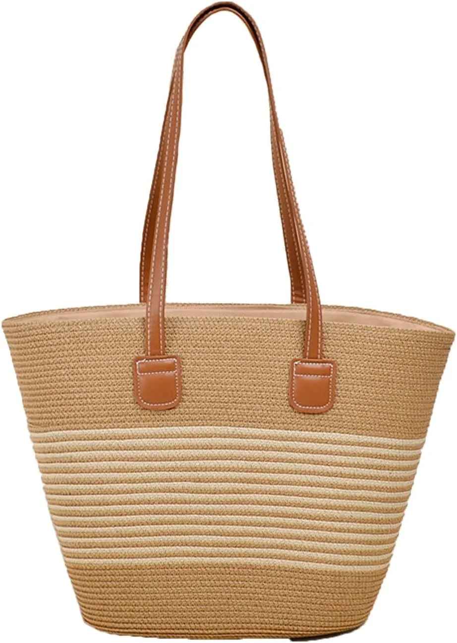 Straw Bags for Women 2025 Summer Purses Beach Straw Crossbody Handmade Shoulder Travel Woven Totes Bag Women's Handbag