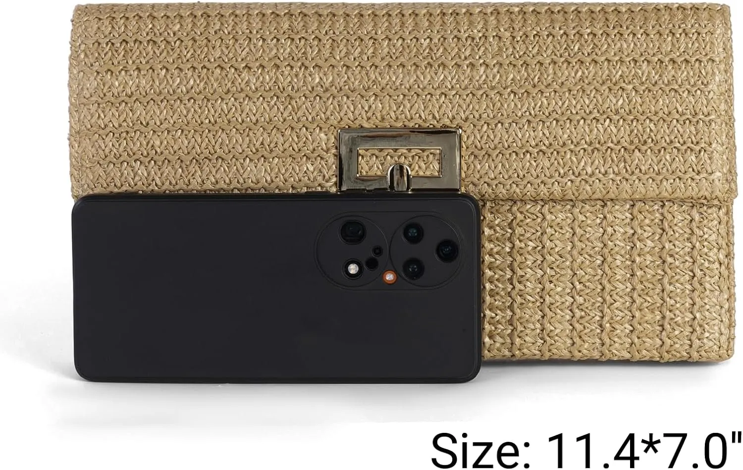Straw Clutch Purses Women Summer Beach Handbags Boho Woven Envelope Wallet Fold Over Chain Crossbody Shoulder Bag Evening Bag