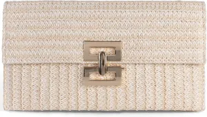 Straw Clutch Purses Women Summer Beach Handbags Boho Woven Envelope Wallet Fold Over Chain Crossbody Shoulder Bag Evening Bag