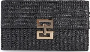 Straw Clutch Purses Women Summer Beach Handbags Boho Woven Envelope Wallet Fold Over Chain Crossbody Shoulder Bag Evening Bag