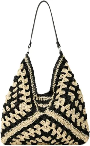 Straw Hobo Bags for Women,Vintage Shoulder Bag,Stylish Woven Tote Bag Handbag,Designer Tote Bags for Women,Summer Beach Bag