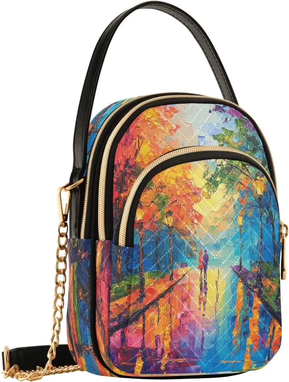 Street Lamp Blue Crossbody Bags for Women Fanny Pack Hand Travel Small Sling Cross Body Bag Phone Purse with Strap